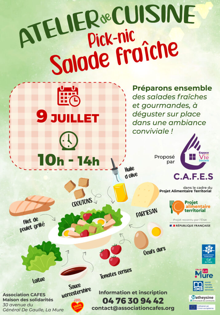 Affiche cuisine picknic salade