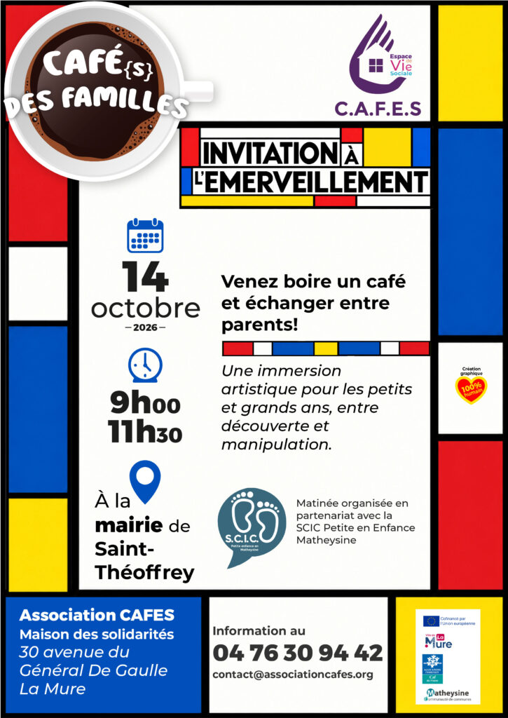 AFFICHE CAFES DES FAMILLE - ARTISTIQUE (Mondrian)