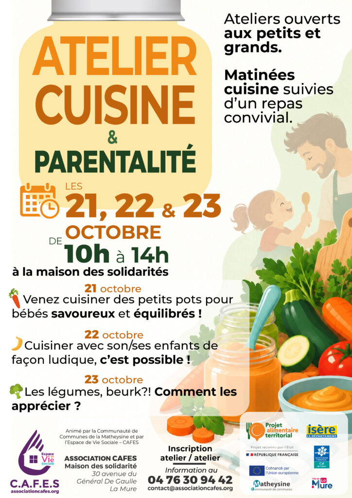 Affiche Atelier cuisine et parentalité